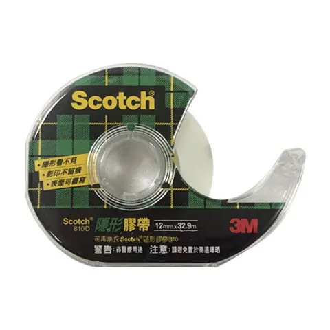 3M Scotch 810D 1/2輕便隱形膠帶5附膠帶台(附膠台)12.7mm*32.9M